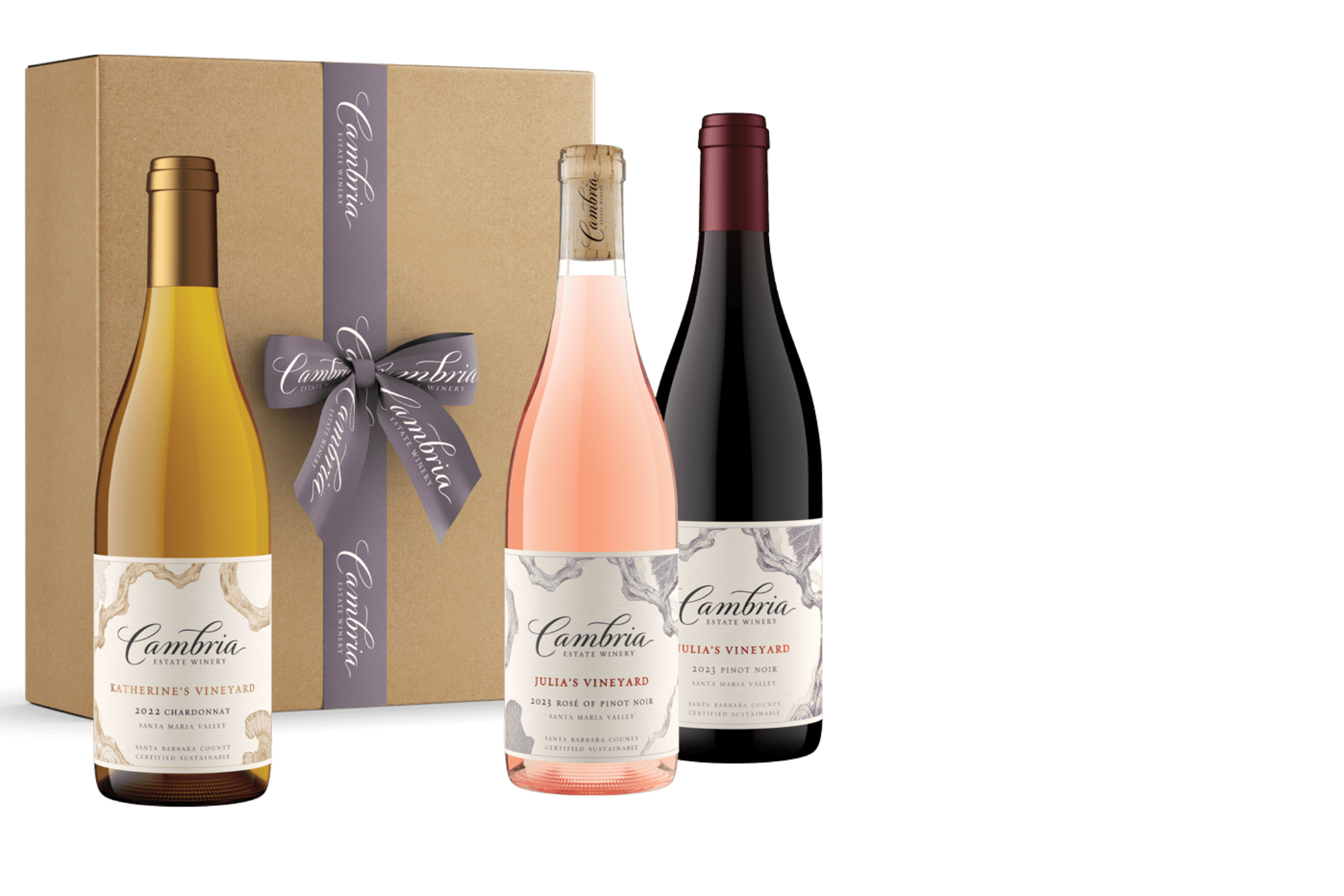 Cambria Classics Collection Gift Set wine bottles and box