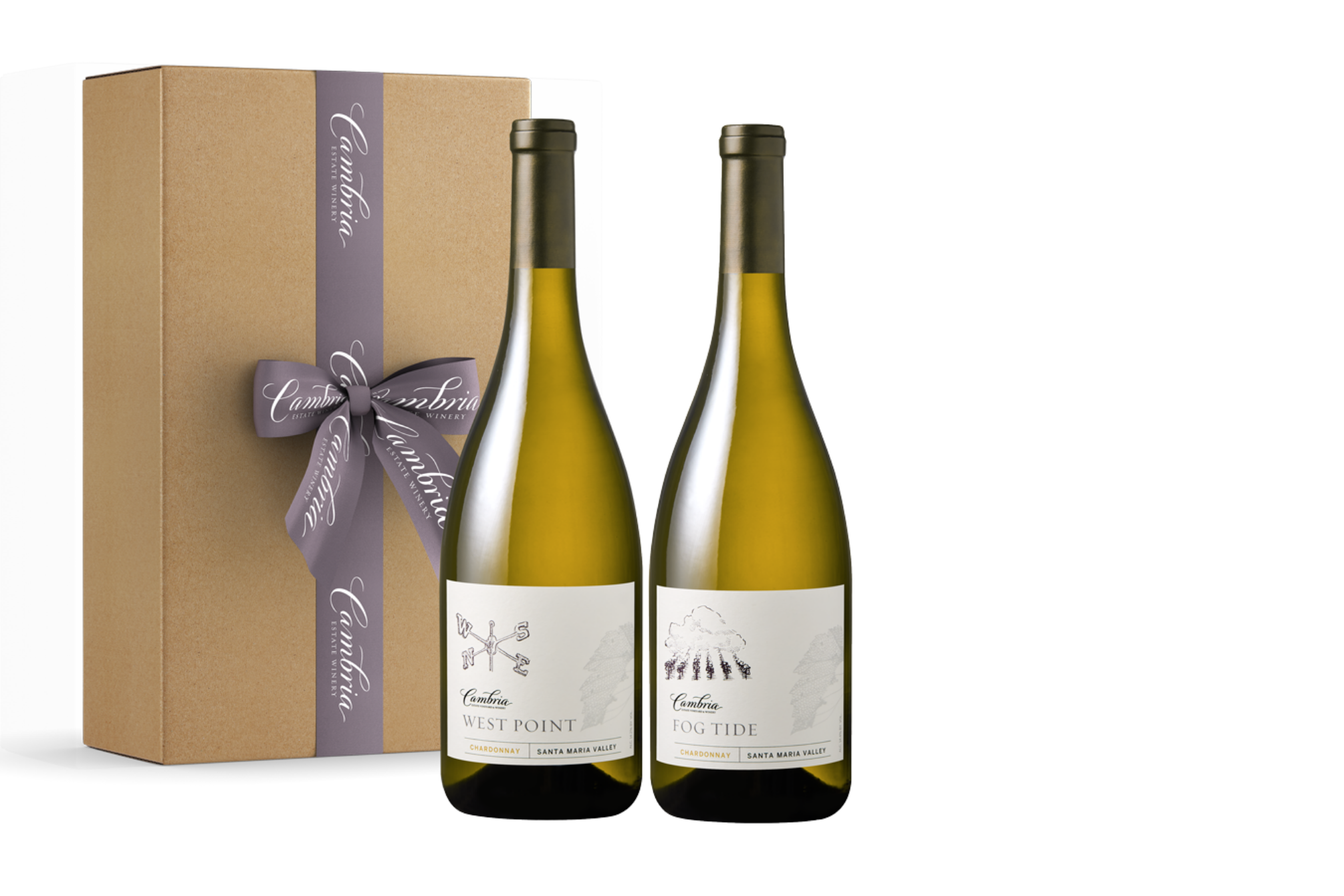 Cambria Winter Whites Collection wines and gift box